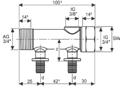 Коллектор TECEflex 3/4” на 2 контура