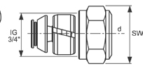 Концовка разборная 3/4