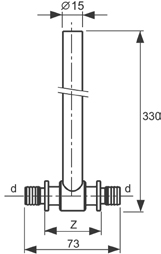 Монтажная трубка TECEflex для подключения радиатора проходная, 15 мм