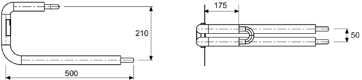 Монтажный узел TECEflex для подключения радиатора (выход из стены)